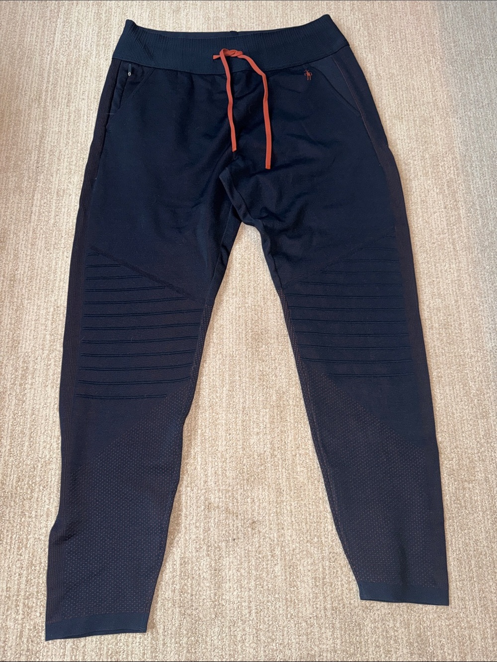 Smartwool Womens M Navy Blue Intraknit Merino Tech Pants High Waist Reflective